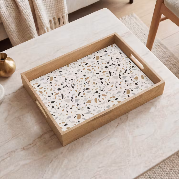 Dienblad - Terrazzo - Patroon - Staal — 2