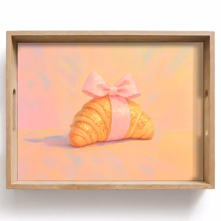 Dienblad - Croissant - Strik - Roze — 1