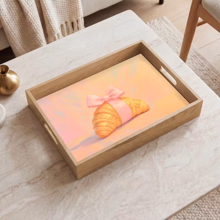 Dienblad - Croissant - Strik - Roze — 2