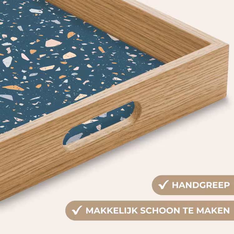 Dienblad - Terrazzo - Patroon - Kleurrijk - Diep blauw — 8