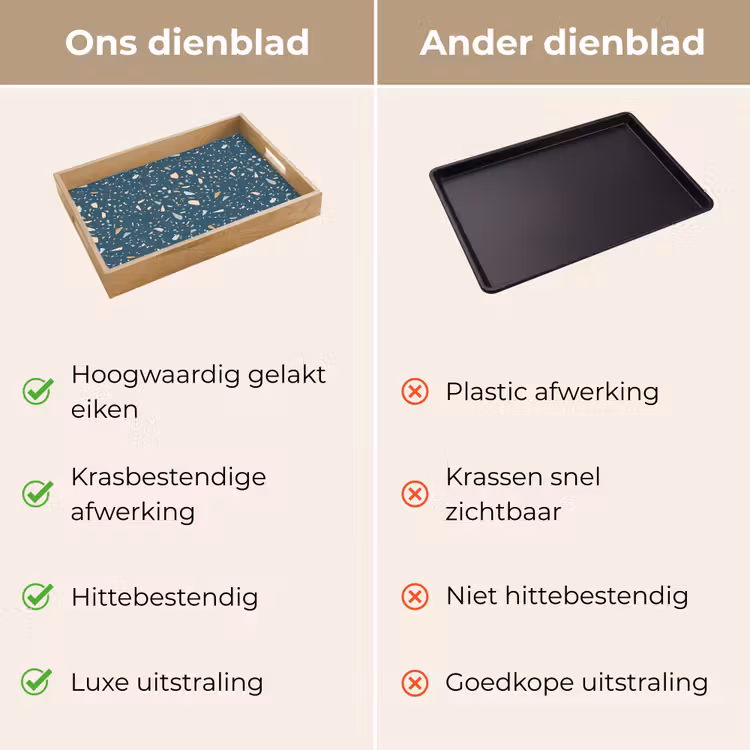 Dienblad - Terrazzo - Patroon - Kleurrijk - Diep blauw — 9