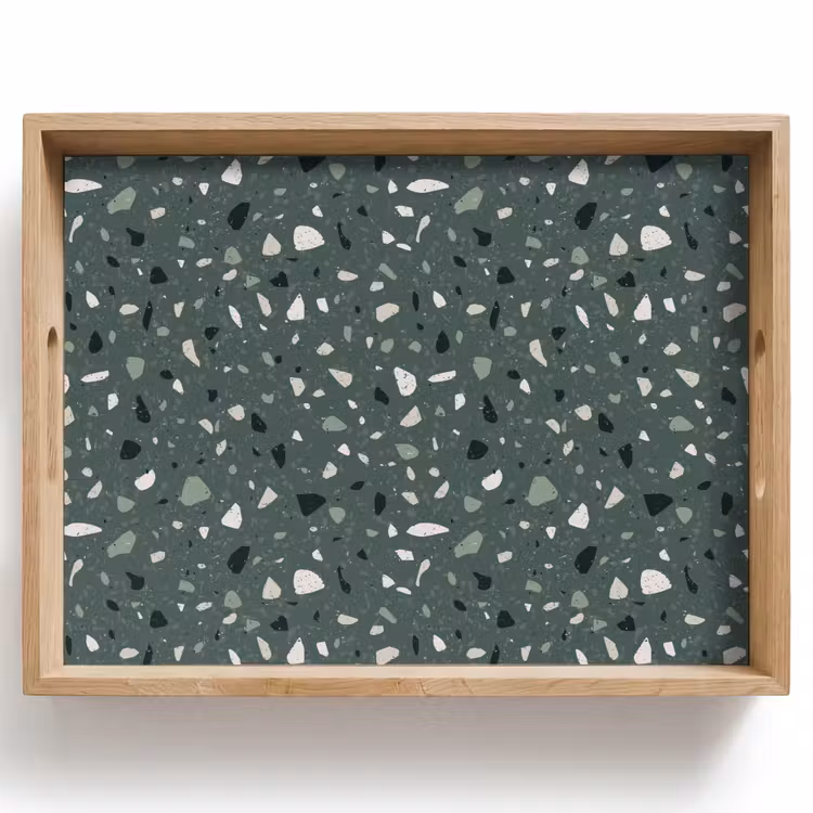 Dienblad - Terrazzo - Patroon - Kleurrijk - Groen — 1