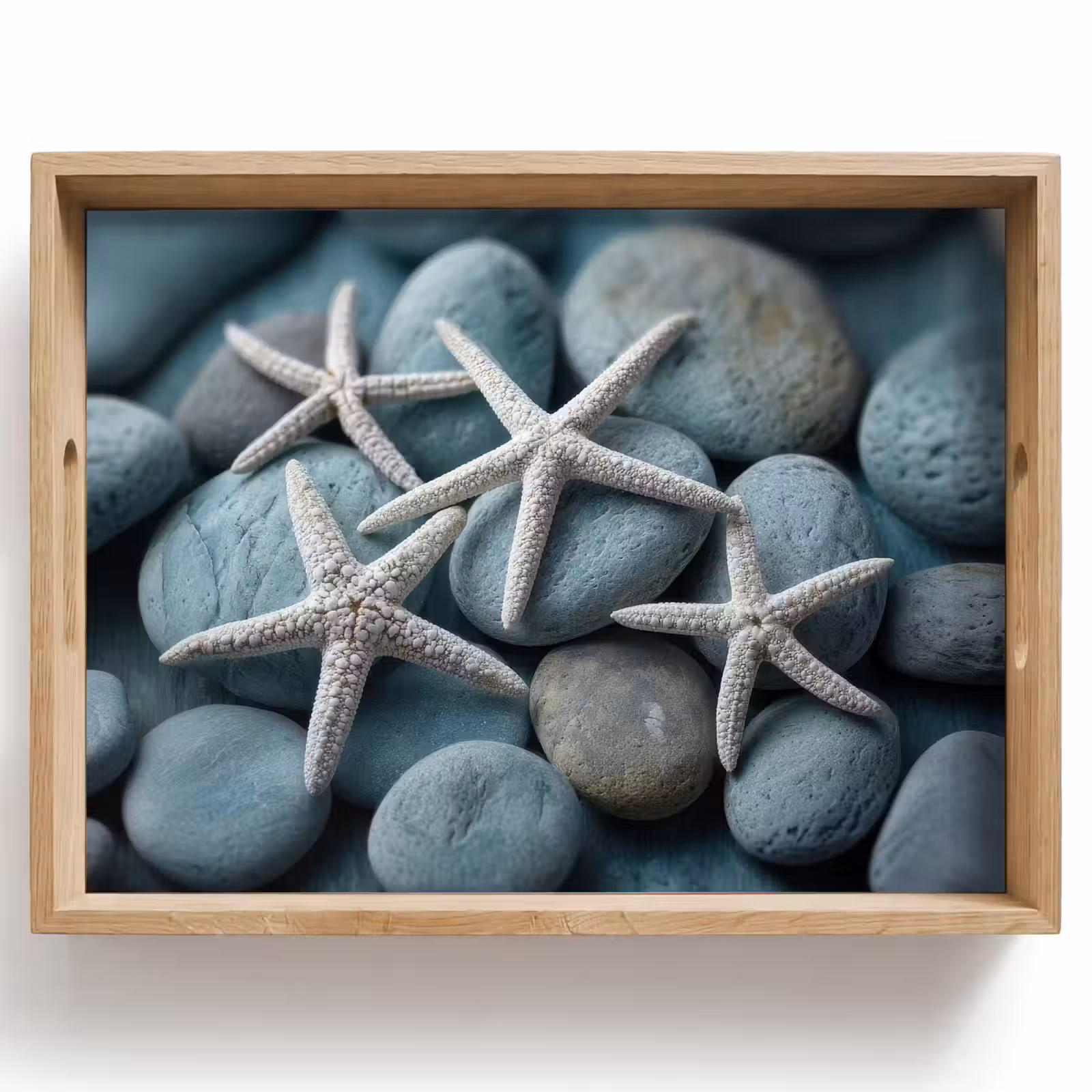 Dienblad - Zeesterren - Stenen - Wit — 1