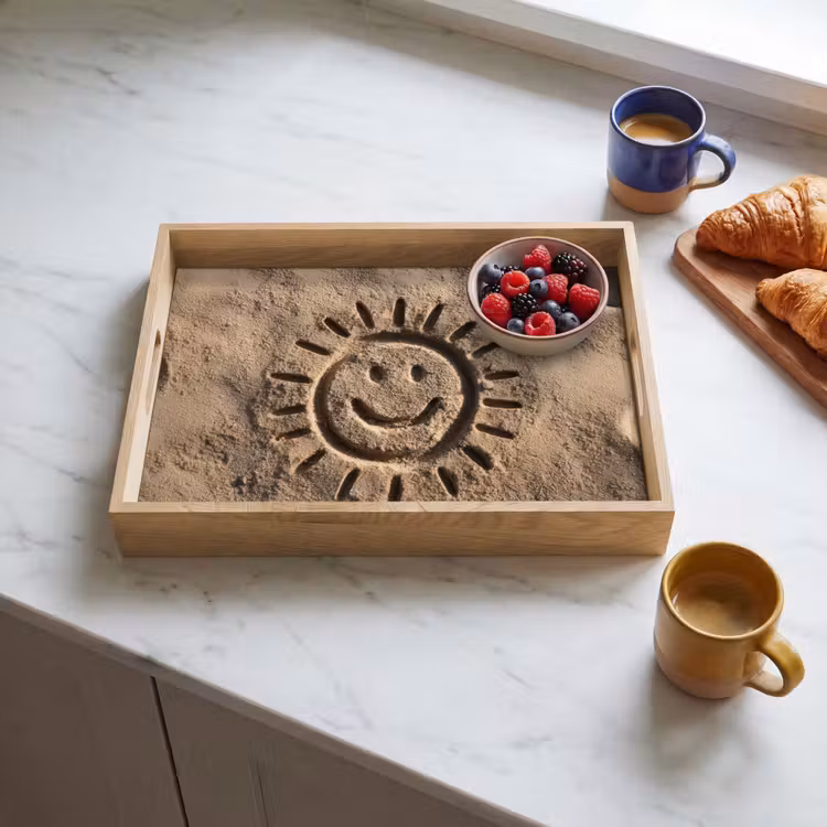 Dienblad - Gezichtje - Zon - Zand - Getekend — 3