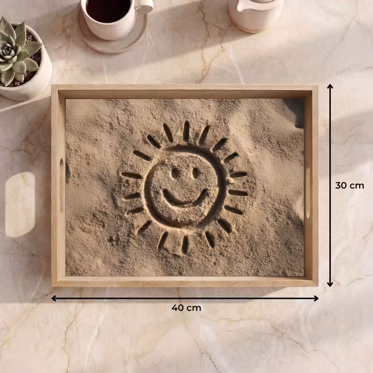 Dienblad - Gezichtje - Zon - Zand - Getekend — 7