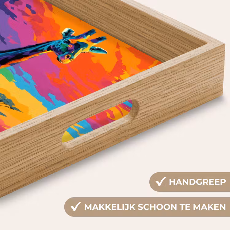 Dienblad - Giraffe - Savanna - Lucht - Gekleurd — 8