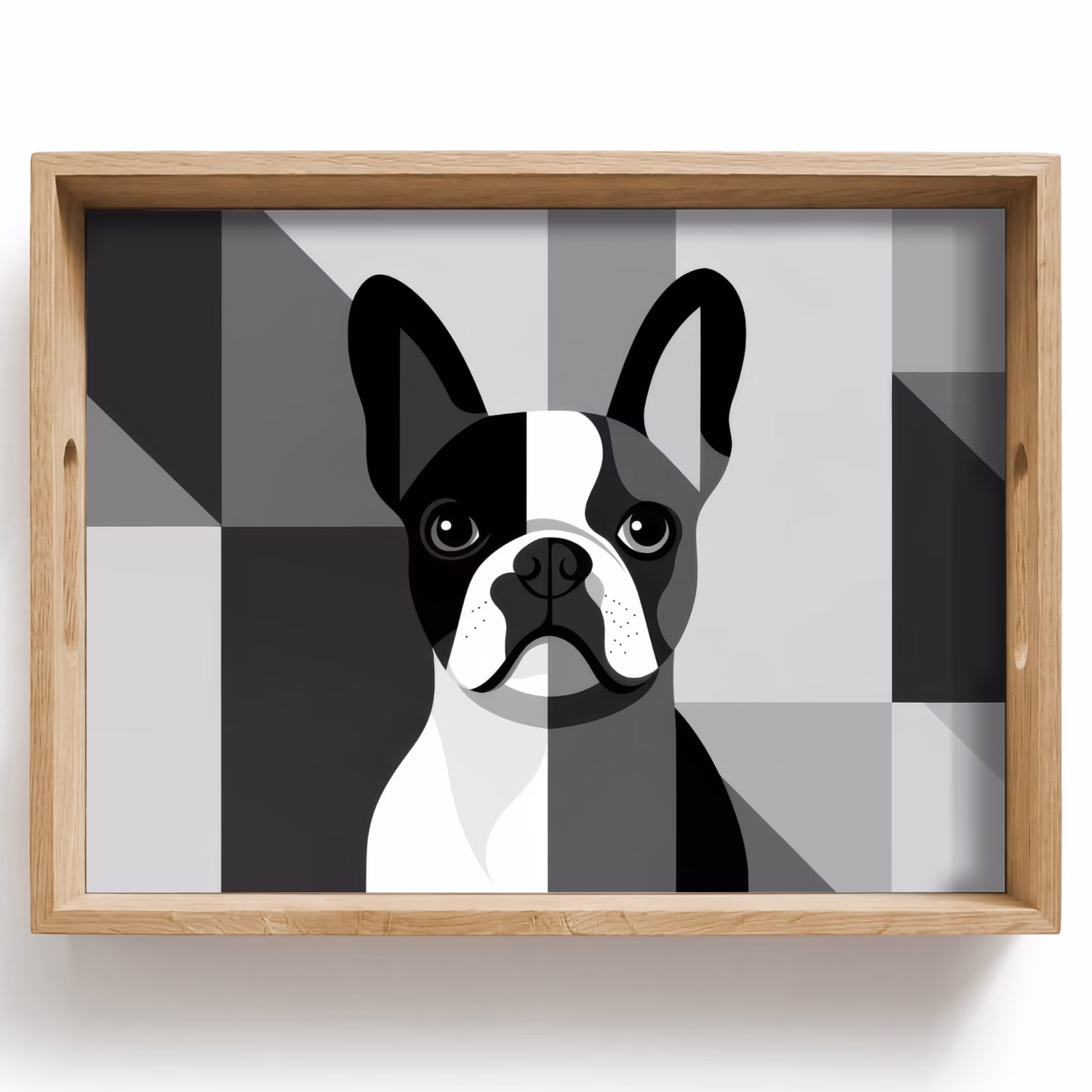 Dienblad - Buldog - Zwart - Abstract - Vlakken — 1