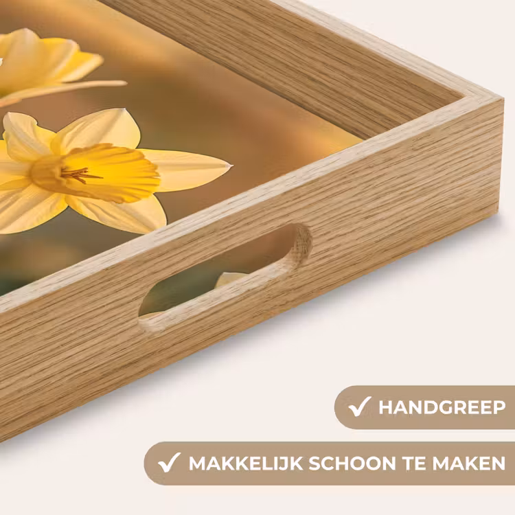 Dienblad - Bloemen - Geel - Wazig — 8