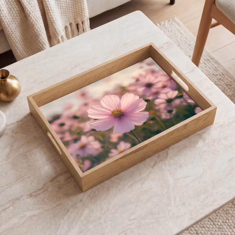 Dienblad - Bloemen - Paars - Wazig — 2
