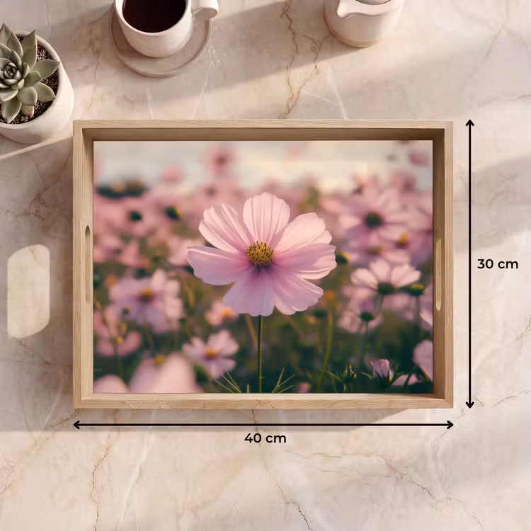 Dienblad - Bloemen - Paars - Wazig — 7