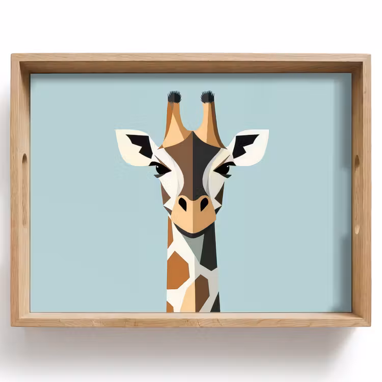 Dienblad - Giraffe - Illustratie - Bruin - Minimalistisch — 1