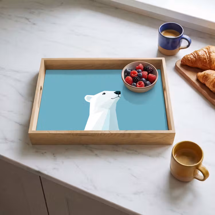 Dienblad - Ijsbeer - Lichtblauw - Minimalistisch — 3