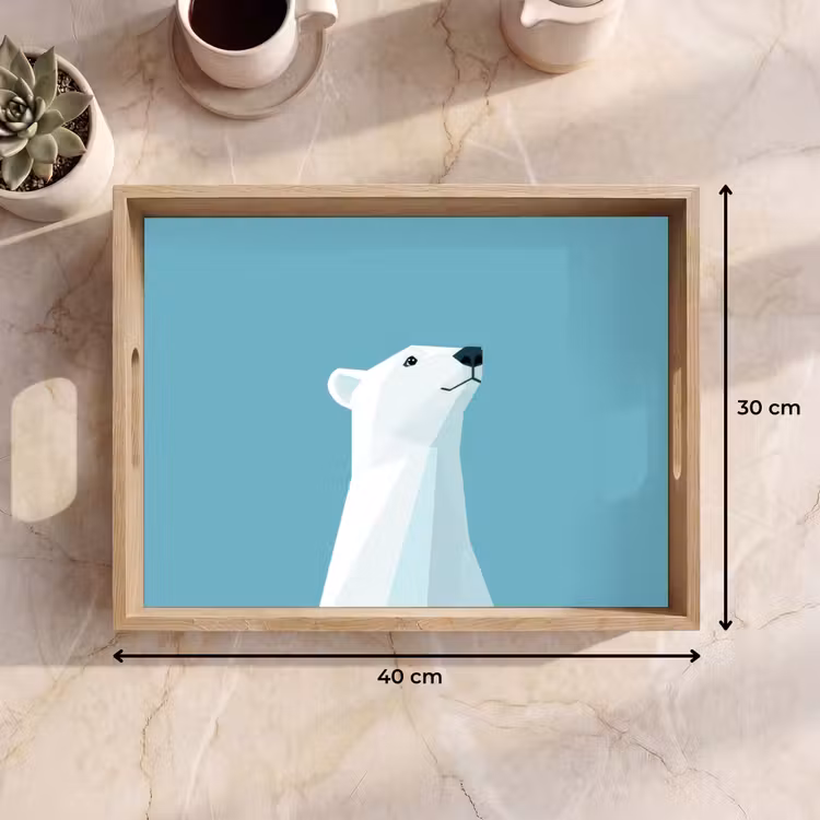Dienblad - Ijsbeer - Lichtblauw - Minimalistisch — 7