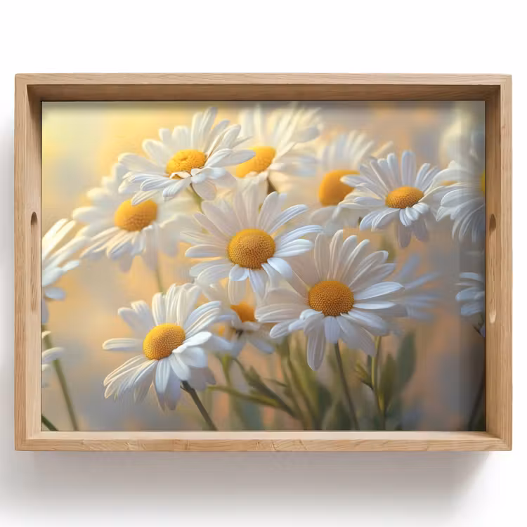 Dienblad - Madeliefjes - Wit - Zonlicht — 1