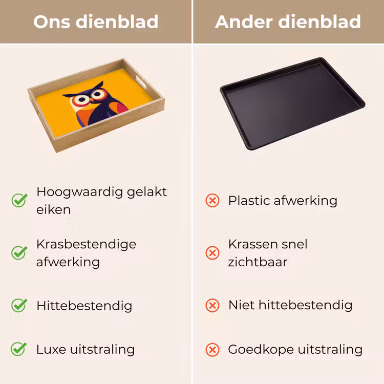 Dienblad - Uil - Grafisch - Kleurrijk - Ogen — 9