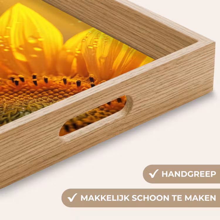 Dienblad - Zonnebloem - Dauwdruppels - Geel - Zonlicht — 8
