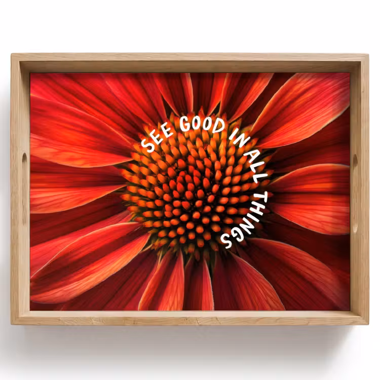 Dienblad - Close up - Bloem - Quote - Rood — 1