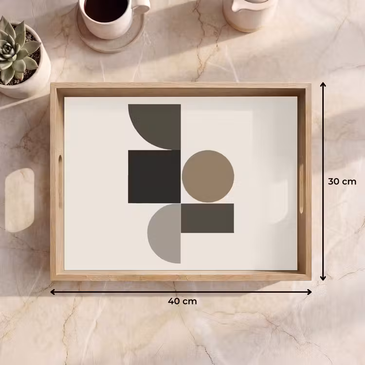 Dienblad - Aardetinten - Abstracte compositie - Eenvoudige vormen — 7