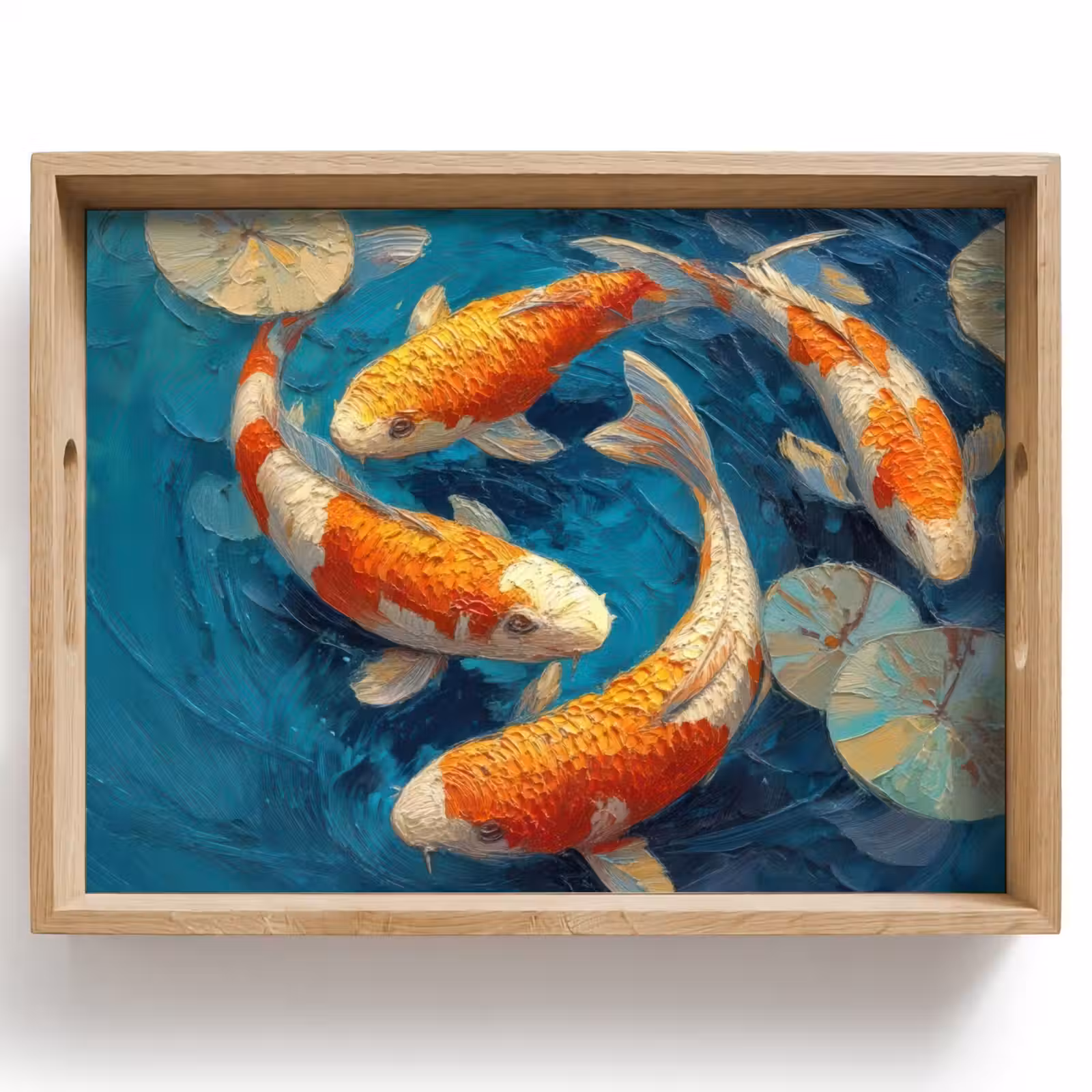 Dienblad - Vissen - Waterlelies - Oranje - Water — 1