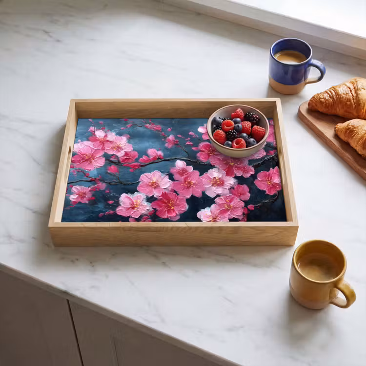 Dienblad - Bloem - Bloesems - Roze - Abstract — 3