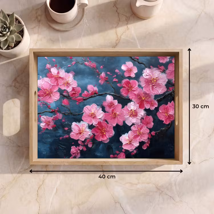 Dienblad - Bloem - Bloesems - Roze - Abstract — 7