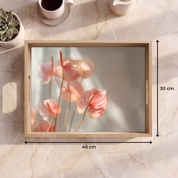 Dienblad - Bloemen - Stelen - Roze - Schaduw — 7