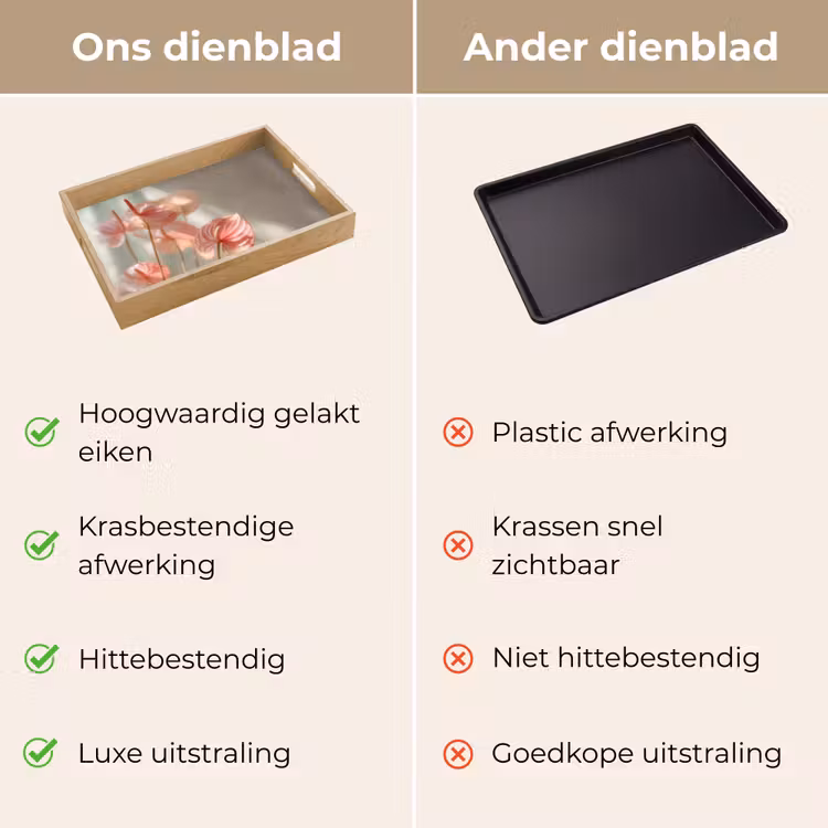 Dienblad - Bloemen - Stelen - Roze - Schaduw — 9