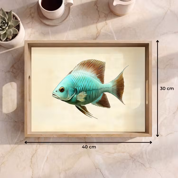 Dienblad - Schubben - Vis - Mint - Minimalistisch — 7