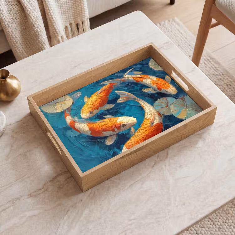Dienblad - Vissen - Waterlelies - Oranje - Water — 2