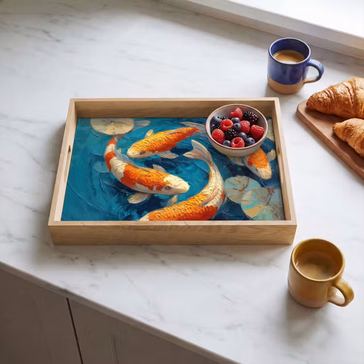 Dienblad - Vissen - Waterlelies - Oranje - Water — 3