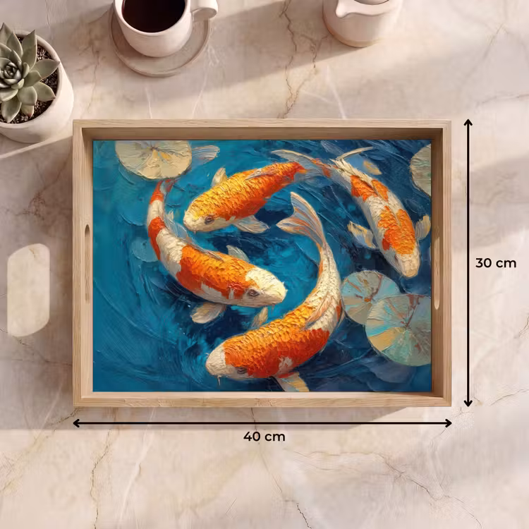 Dienblad - Vissen - Waterlelies - Oranje - Water — 7