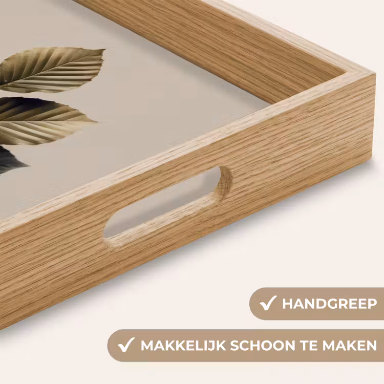 Dienblad - Beukenbladeren - Bruin - Groen - neutraal — 8