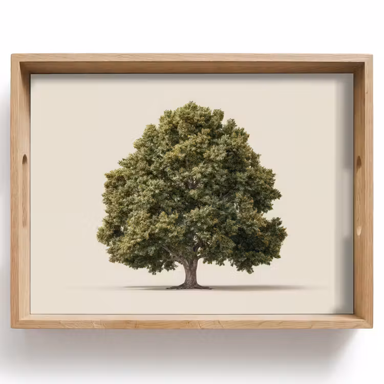 Dienblad - Eikenboom - Groen - Lichte achtergrond — 1