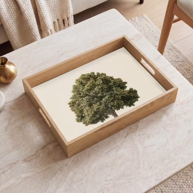 Dienblad - Eikenboom - Groen - Lichte achtergrond — 2