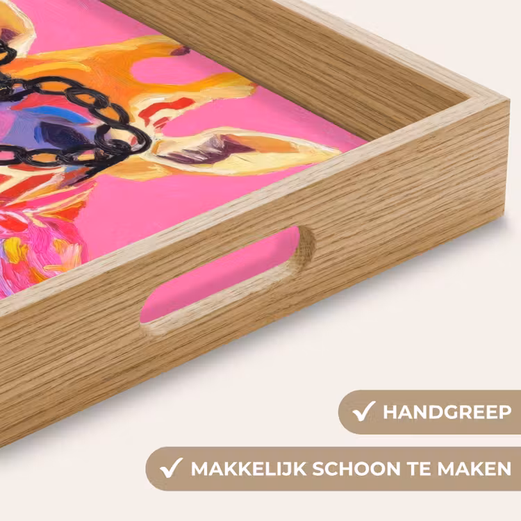 Dienblad - Giraf - Roze - Bril - Sjaal — 8