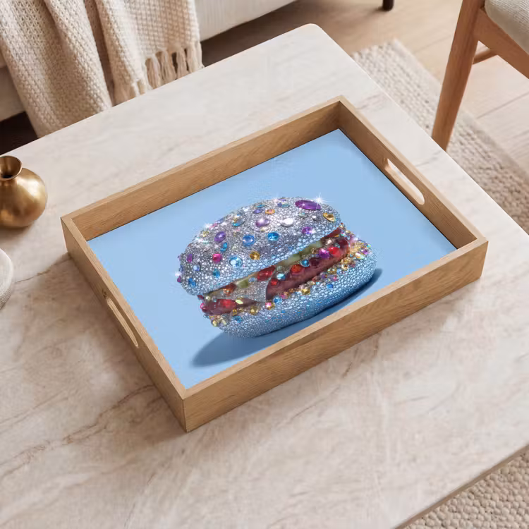 Dienblad - Glitters - Hamburger - Blauw — 2