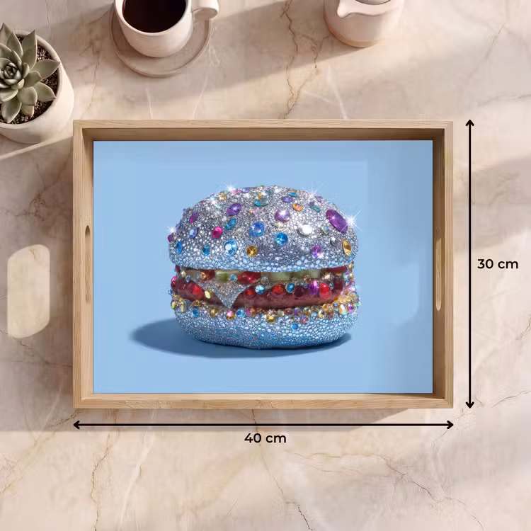 Dienblad - Glitters - Hamburger - Blauw — 7