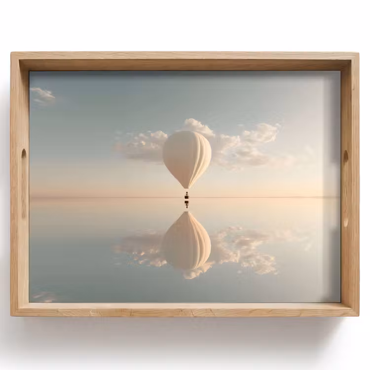 Dienblad - Luchtballon - Wolken - Water - Blauw — 1