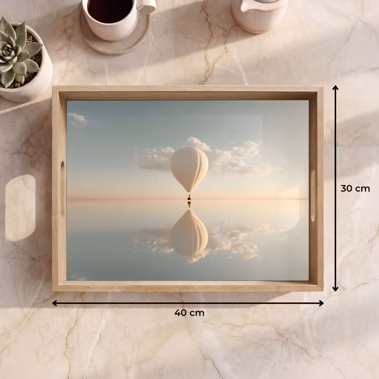 Dienblad - Luchtballon - Wolken - Water - Blauw — 7