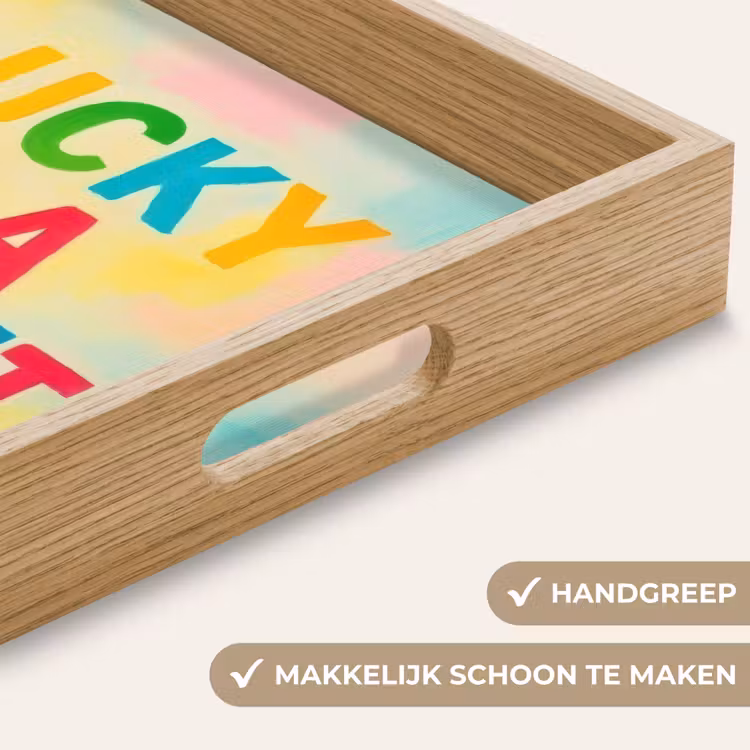 Dienblad - Quote - Lucky - Regenboogkleuren — 8