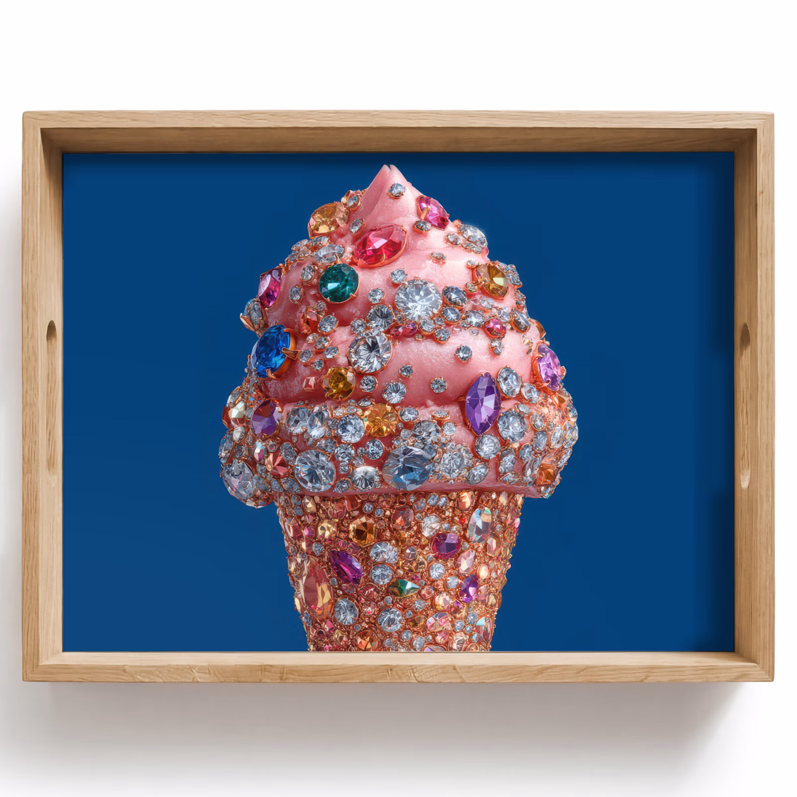 Dienblad - Ijsje - Hoorntje - Steentjes - Blauw — 1
