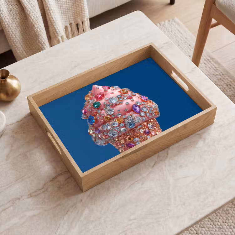 Dienblad - Ijsje - Hoorntje - Steentjes - Blauw — 2