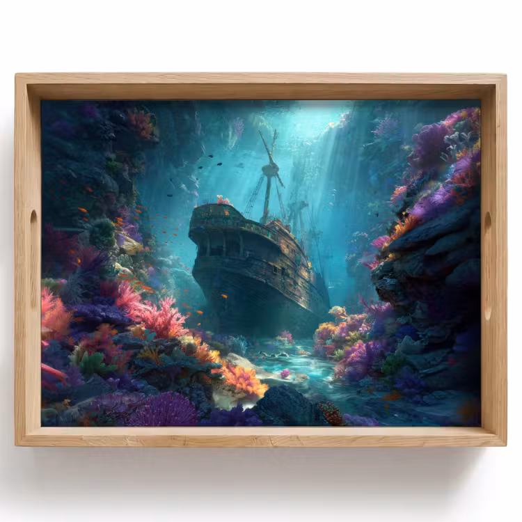 Dienblad - Schip - Hout - Koraalriffen - Zonlicht — 1