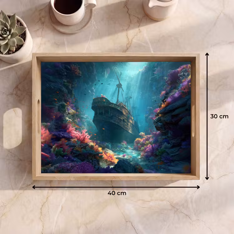 Dienblad - Schip - Hout - Koraalriffen - Zonlicht — 7