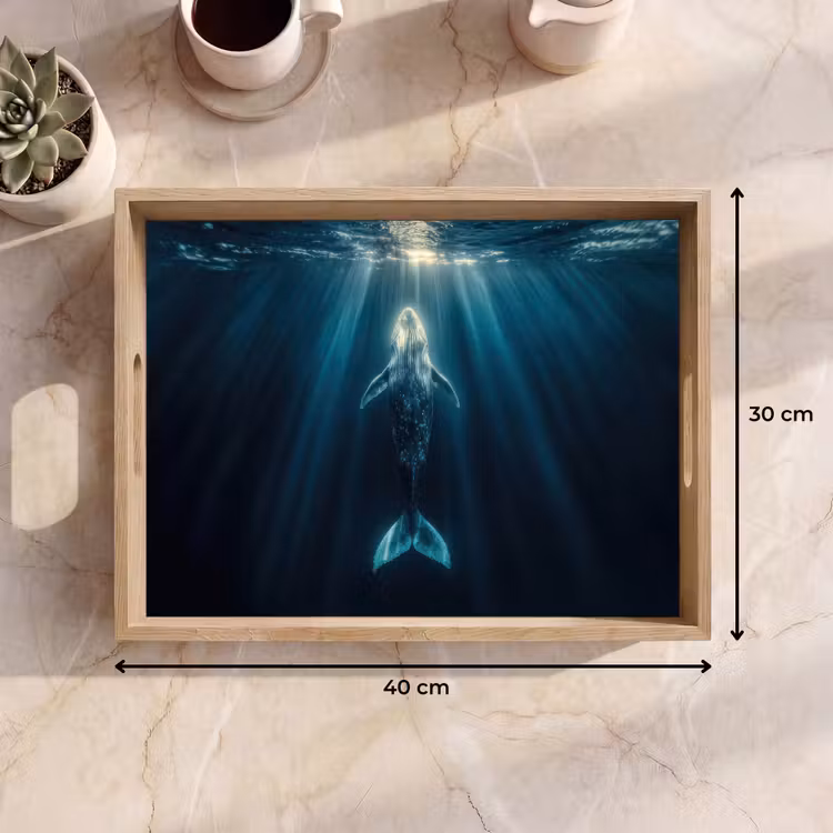 Dienblad - Walvis - Water - Zonnestralen - Blauw — 7