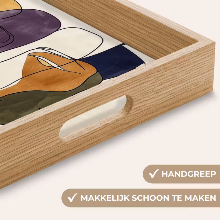 Dienblad - Abstract - Overlappende gezichten - Paars - Donkergroen — 8