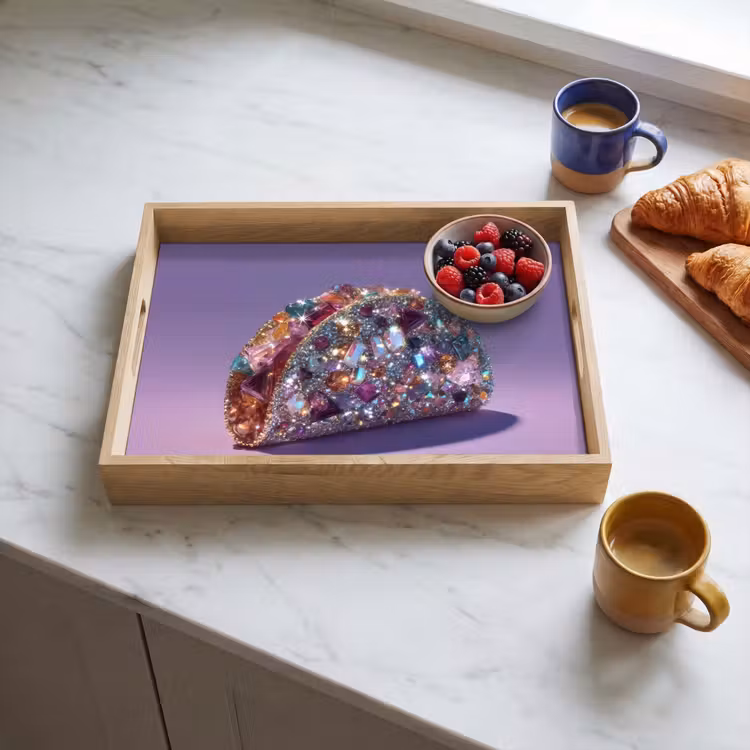 Dienblad - Edelstenen - Glitters - Paars - Kleurrijk — 3