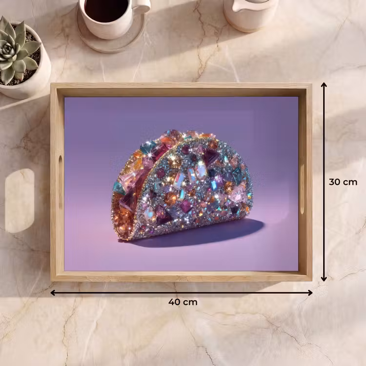 Dienblad - Edelstenen - Glitters - Paars - Kleurrijk — 7