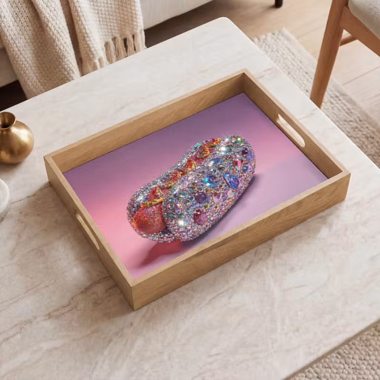 Dienblad - Hotdog - Steentjes - Glitters - Paars — 2