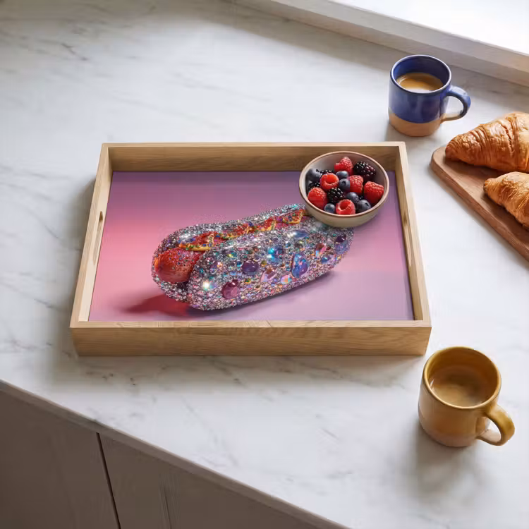 Dienblad - Hotdog - Steentjes - Glitters - Paars — 3